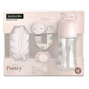 Suavinex  Set Regalo Poetry Chupete + Broche + Biberón + Mordedor  Hoja Rosa 0-6M 219894