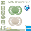 Mam Original Pure Chupete Silicona +6 Meses 2 Unidades Color Neutro