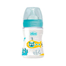 Chicco Biberón Silicona Wellbeing Azul Flujo Lento 0M+ 150ml